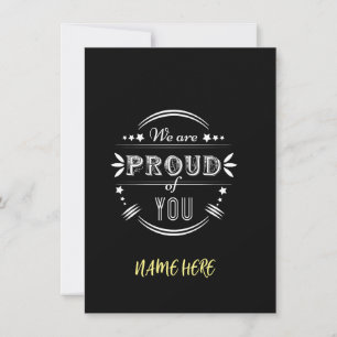 Tarjeta Personalizado Nos sentimos orgullosos de ti 