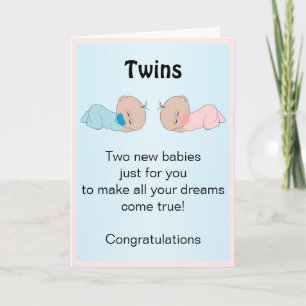 Tarjeta Personalizado Nuevas Gemelas Nacidas