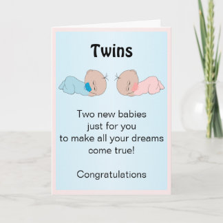 Tarjeta Personalizado Nuevas Gemelas Nacidas