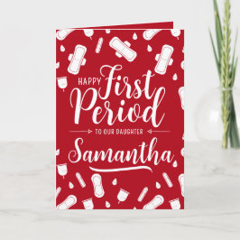 Tarjeta Personalizado Pads Red Script Daughter First Perio