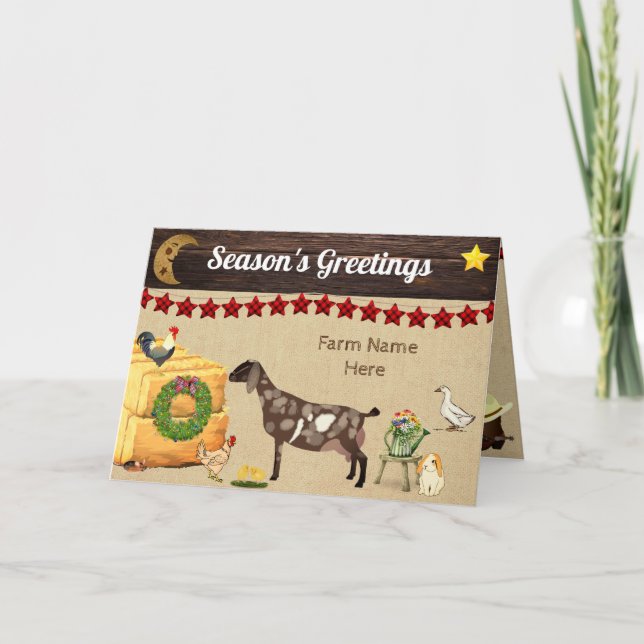 Tarjeta Personalizado - País Navidades Granja de cabra nub (Anverso)