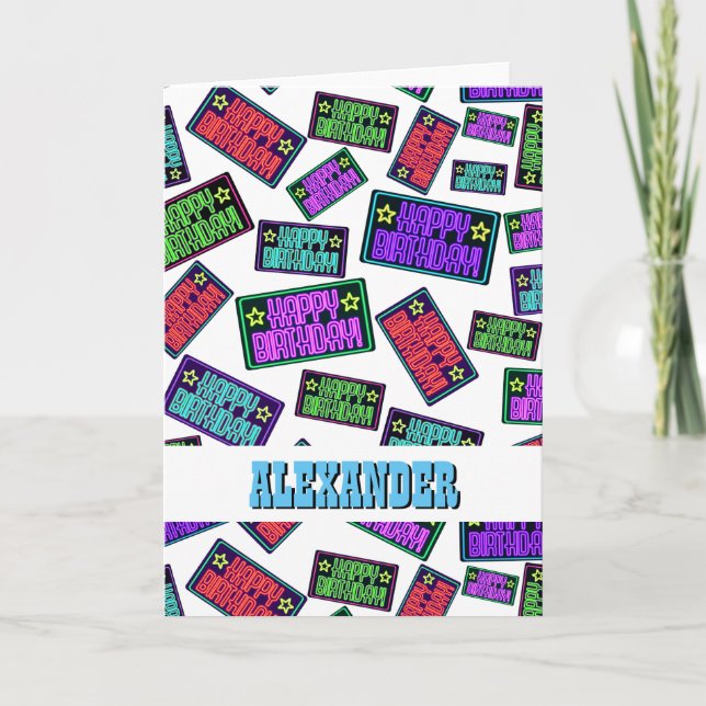 Tarjeta Personalizado para el patrón de cumpleaños feliz d (Anverso)