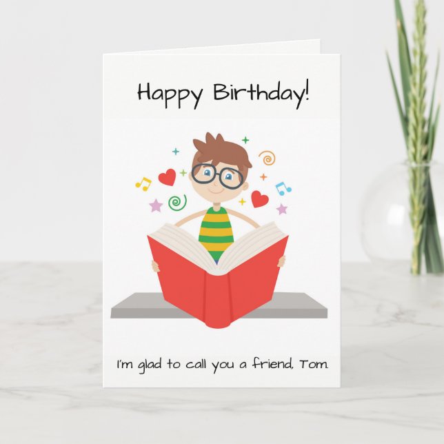 Tarjeta personalizado para un amante del libro (Anverso)