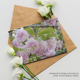 Tarjeta Personalizado Pastel Rosa Floral de Primavera