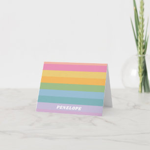 Tarjeta Personalizado Patrón Pastel de Rayas Coloridas Lin