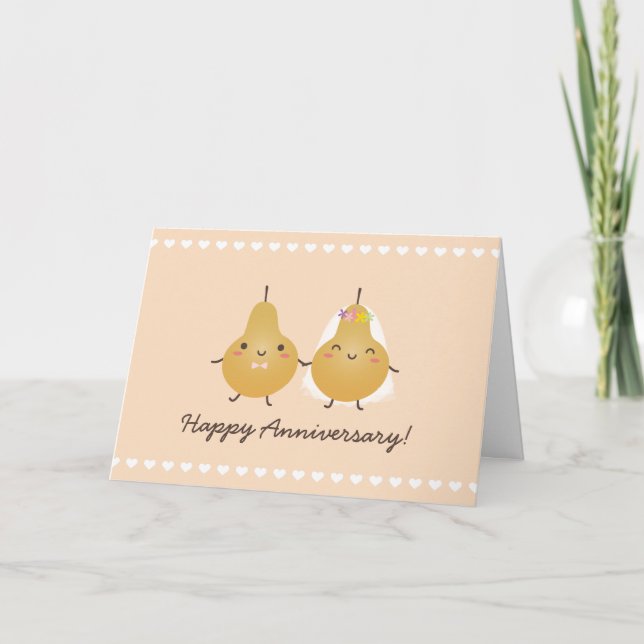 Tarjeta Personalizado Perfect Pear Funny Cute Pareja Anive (Anverso)