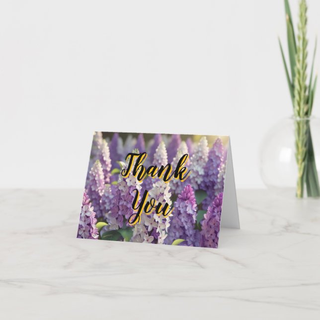 Tarjeta Personalizado Personalizado Purple Lilac Gracias (Anverso)