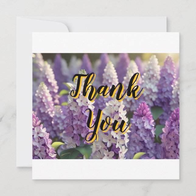 Tarjeta Personalizado Personalizado Purple Lilac Gracias (Anverso)