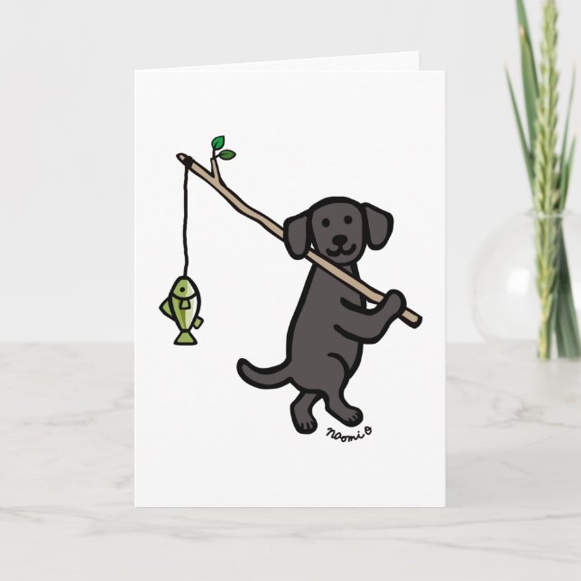 Tarjeta Personalizado Pesquero de Labrador Negro (Anverso)