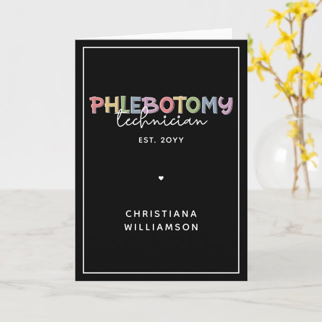 Tarjeta Personalizado Phlebotomy Technician PBT Phlebotomy (flor amarilla)