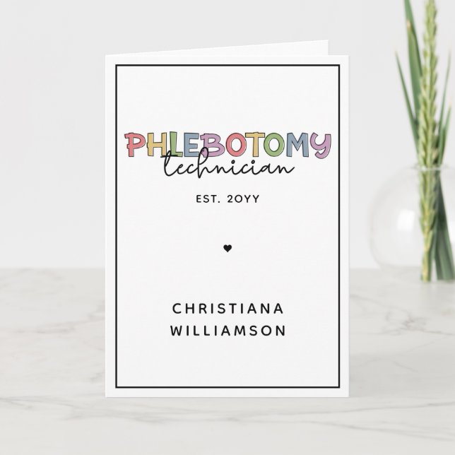Tarjeta Personalizado Phlebotomy Technician PBT Phlebotomy (Anverso)