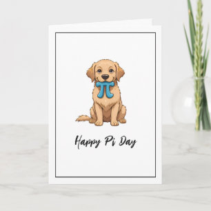 Tarjeta Personalizado Pi Day Dog Con Símbolo Pi   Feliz Dí