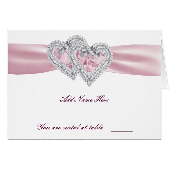 Tarjeta personalizado Pink Hearts Place (Anverso (Horizontal))