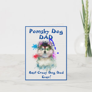 Tarjeta Personalizado Pomsky Dad Dog Mejor Perro Loco Papá