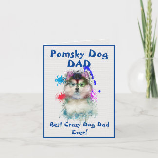 Tarjeta Personalizado Pomsky Dad Dog Mejor Perro Loco Papá
