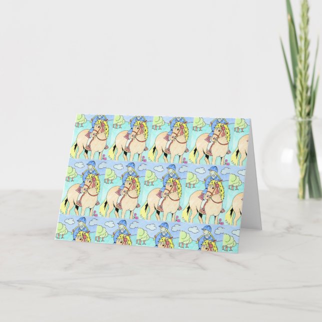 Tarjeta Personalizado Pony y Rider (Anverso)