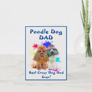 Tarjeta Personalizado Poodle Dad Dog Mejor Perro Loco Papá