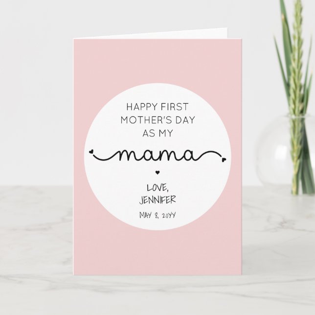 Tarjeta Personalizado Primer Día de la Madre Nueva Mamá (Anverso)