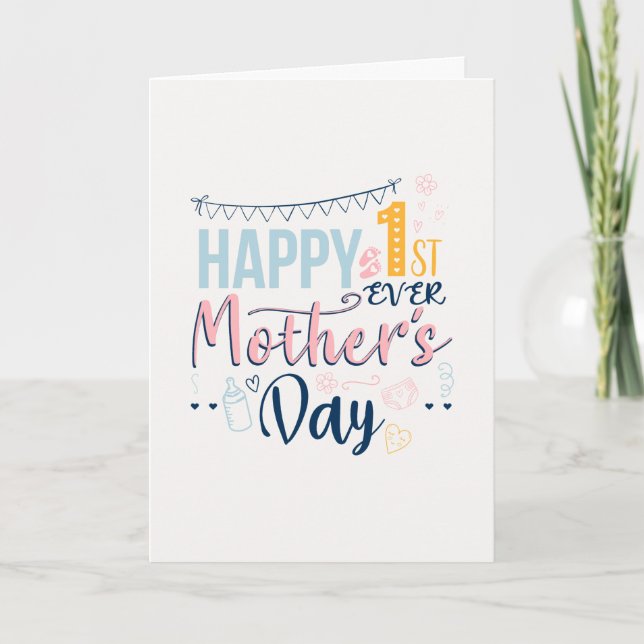 Tarjeta Personalizado Primer Día de la Madre Primera Mamá (Anverso)