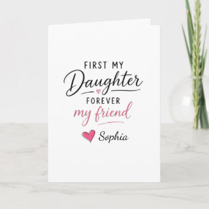 Tarjeta Personalizado Primera Mi Hija Por Siempre Mi Amiga