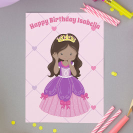 Tarjeta Personalizado Princesa bonito Chica hispana Cumple