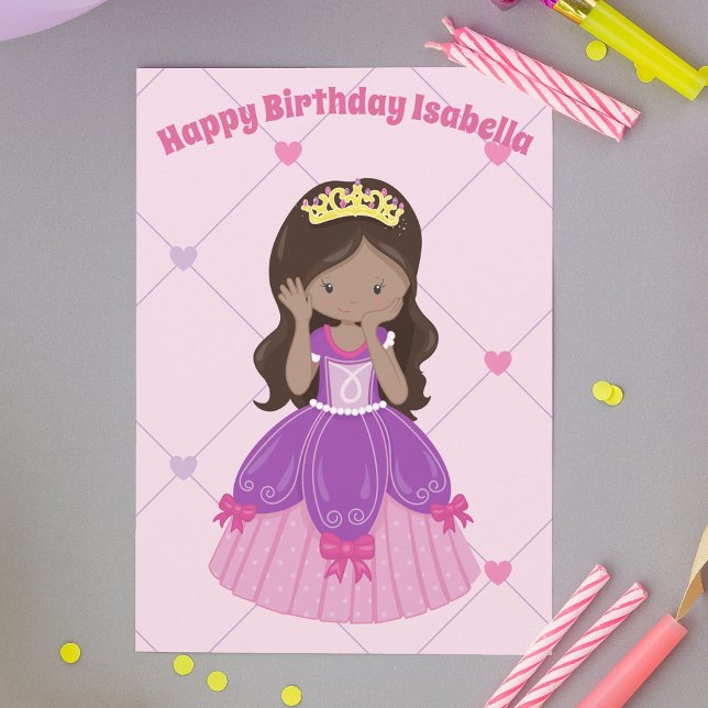 Tarjeta Personalizado Princesa bonito Chica hispana Cumple (Subido por el creador)