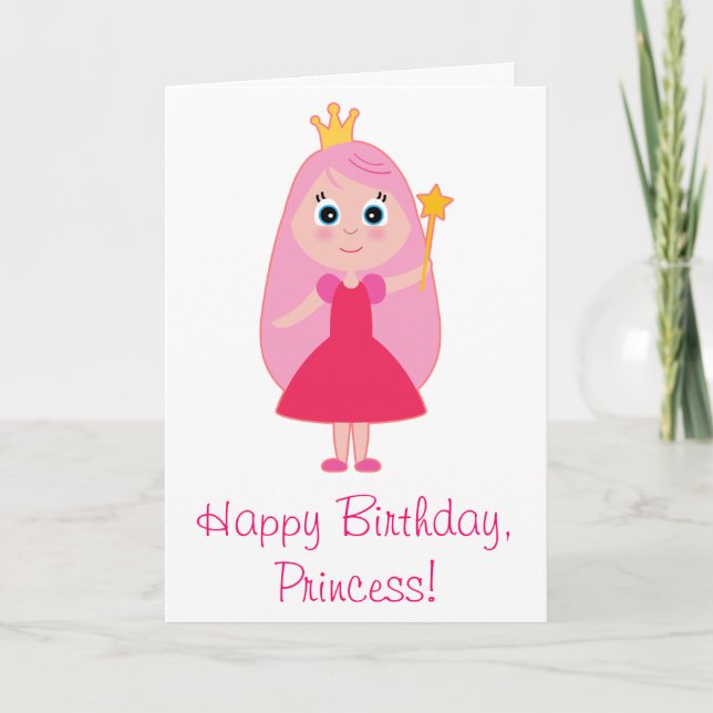 Tarjeta Personalizado Princesa Feliz cumpleaños (Anverso)
