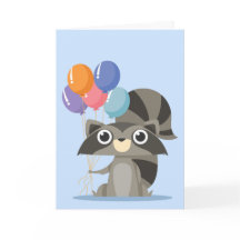 Personalizado Raccoon con globos Feliz cumpleaños
