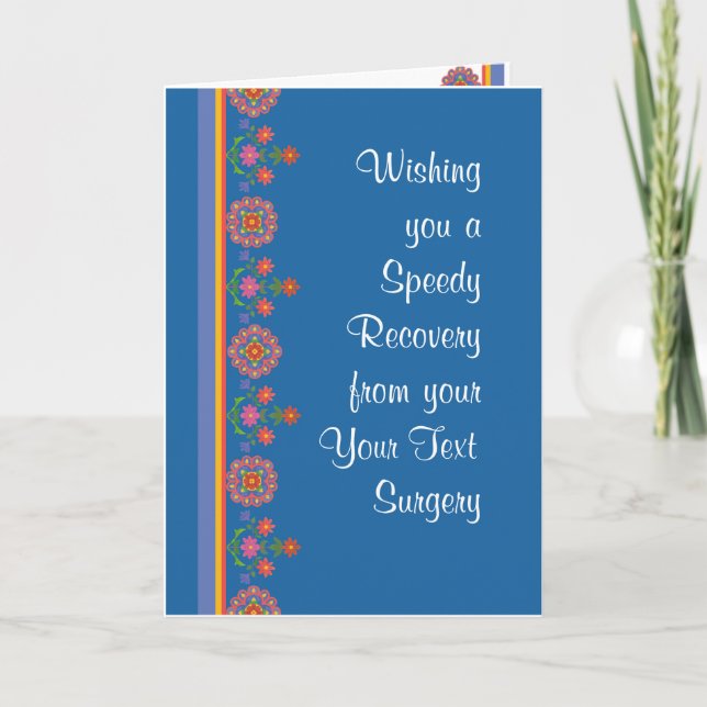 Tarjeta Personalizado recuperarse de la cirugía Rangoli Bo (Anverso)