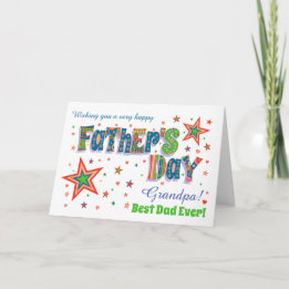 Tarjeta Personalizado Relación Día del Padre con estrellas