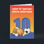 Tarjeta Personalizado Relation Birth Brother Boy 10 cumple<br><div class="desc">Saluda con un saludo casero a un chico que sabes que va a cumplir diez años. Prepárese esta tarjeta para que cuando llegue el día de la celebración esté más que listo para saludarlo con un feliz décimo cumpleaños.</div>