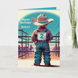 Tarjeta Personalizado rodeo de cumpleaños 2.º niñito occid
