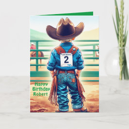Tarjeta Personalizado rodeo de cumpleaños 2.º niñito occid