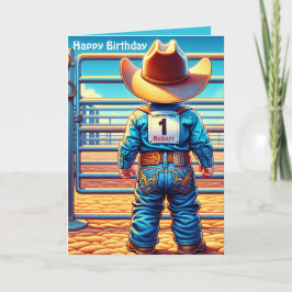 Tarjeta Personalizado rodeo de primer cumpleaños de niñito