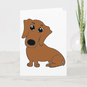 Tarjeta personalizado rojo dachshund