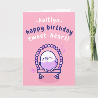 Tarjeta Personalizado Rosa bonito Ave Cariño Pun Cumpleaño