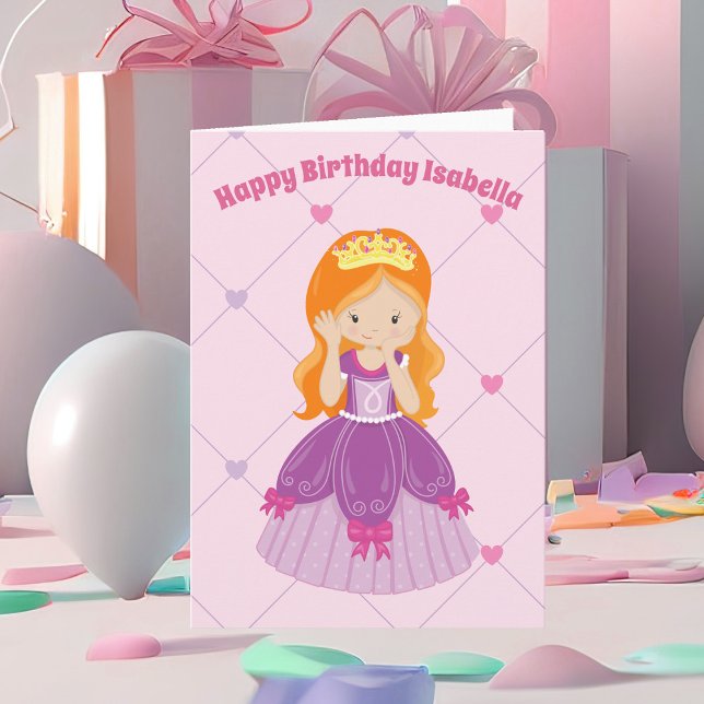 Tarjeta Personalizado Rosa bonito Chica Redhead (Subido por el creador)