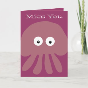 Tarjeta Personalizado Rosa Cuerdo Jellyfish / Octopus Miss