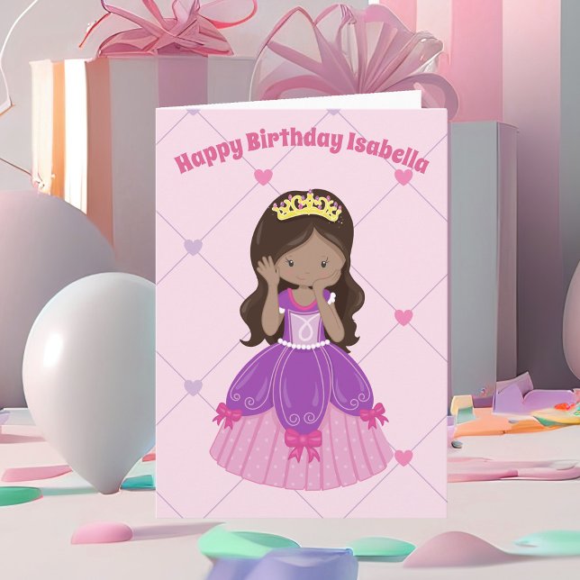 Tarjeta Personalizado rosado bonito Chica hispana Cumpleañ (Subido por el creador)
