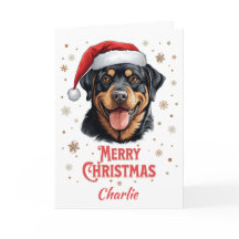 Personalizado Rottweiler Dog Merry Christmas