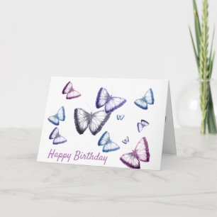 Tarjeta Personalizado Saludo Feliz Cumpleaños Mariposa