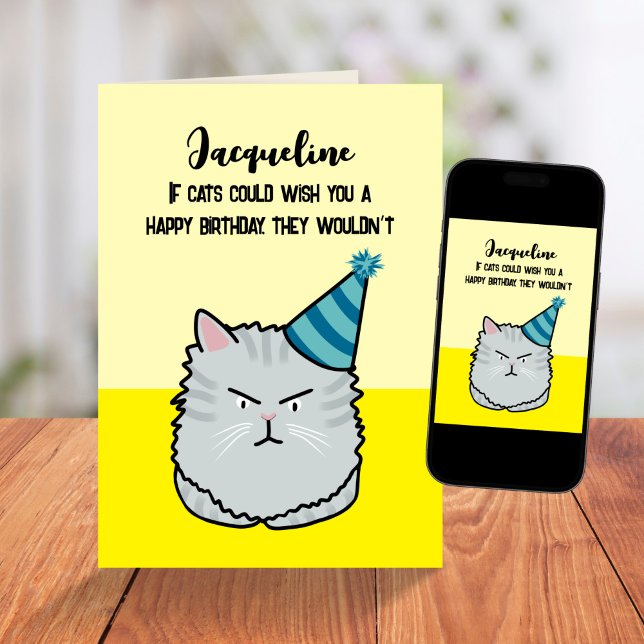 Tarjeta Personalizado Sarcástico Gracioso Gato Personaliza (Subido por el creador)