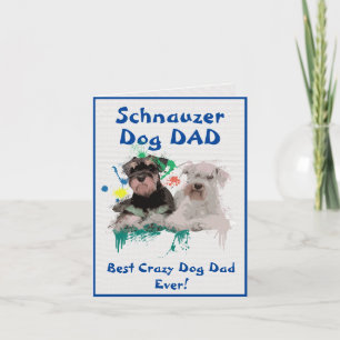 Tarjeta Personalizado Schnauzer Dad Mejor Loco Papá Digita