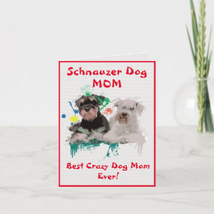 Tarjeta Personalizado Schnauzer Mom Dog Mejor Loco Perro D