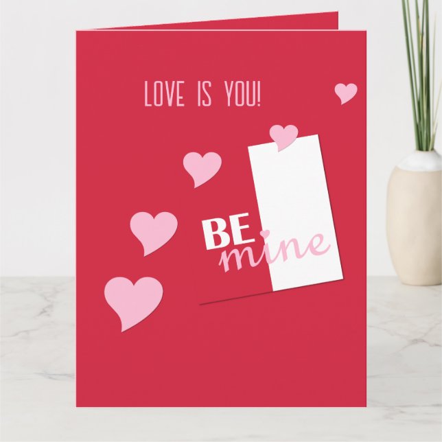 Tarjeta Personalizado Sé de mis corazones rosados, Red Val (Anverso)
