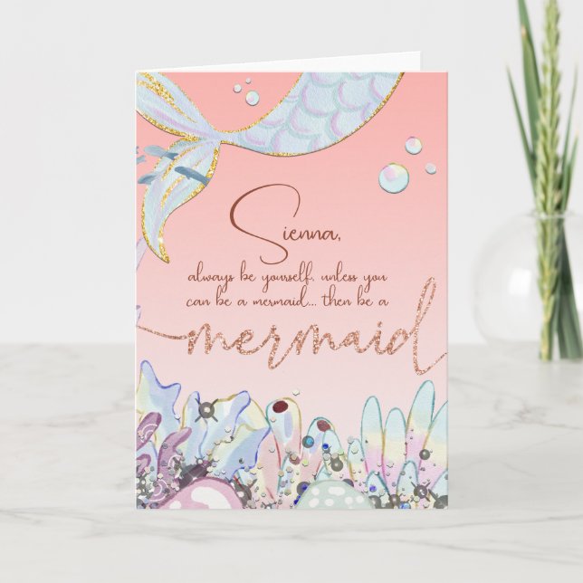 Tarjeta Personalizado "Sé una Sirena" (Anverso)