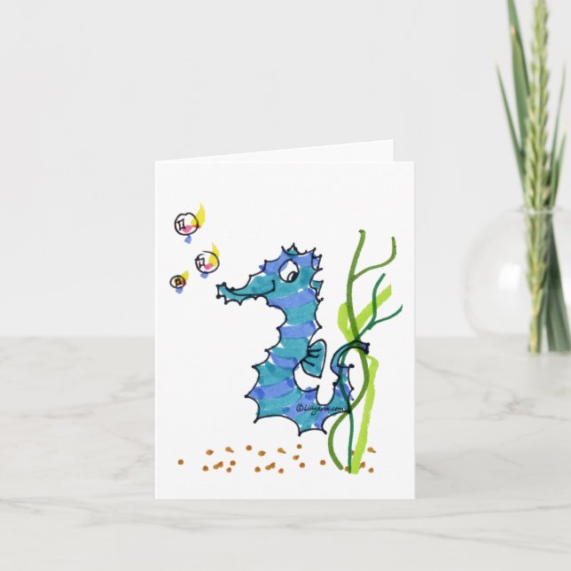 Tarjeta Personalizado Seahorse Cute (Anverso)