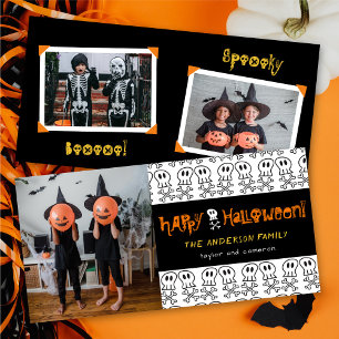 Tarjeta Personalizado Skulls y foto de feliz Halloween de