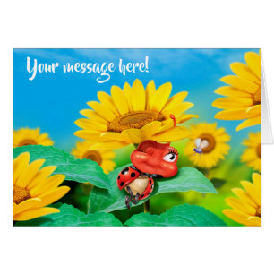 Tarjeta personalizado Snoozing pequeños girasoles 