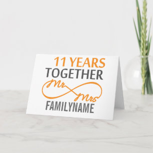 Tarjeta Personalizado Sr y Sra 11º Aniversario